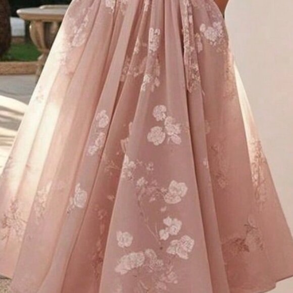 Dark Pink Elegant Women's V-Neck Digital Print Sleeveless Dress - Picture 2 of 2